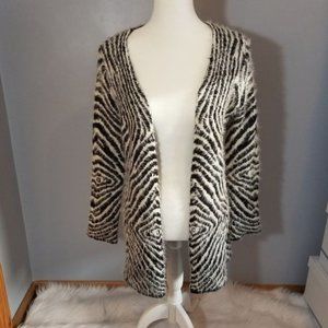 Kristine Accessories animal print cardigan sweater size S/M